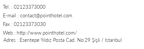 Point Hotel Barbaros telefon numaralar, faks, e-mail, posta adresi ve iletiim bilgileri